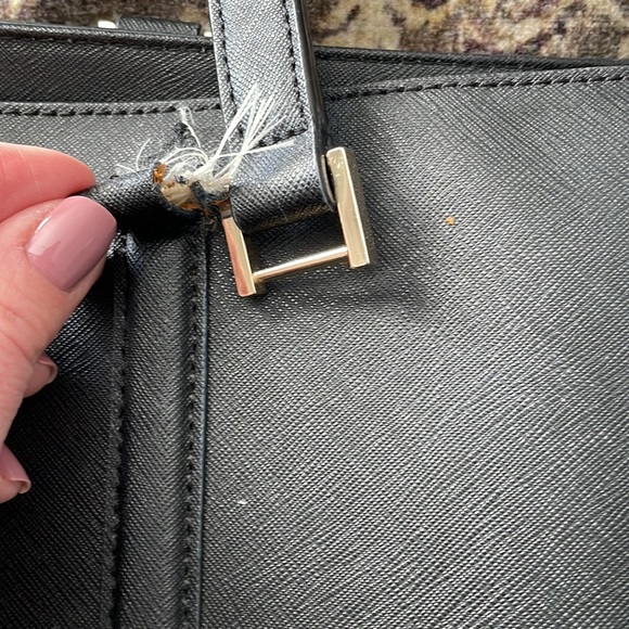 Kate Spade large black tote-needs 1 strap repaired-see photos. Originally >$150. - Picture 5 of 6